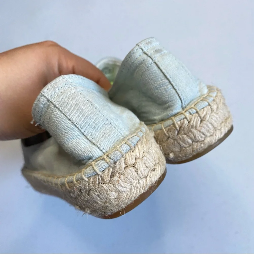 Soludos Women's Light Blue Espadrille Slip-Ons with Multicolor Tassels
